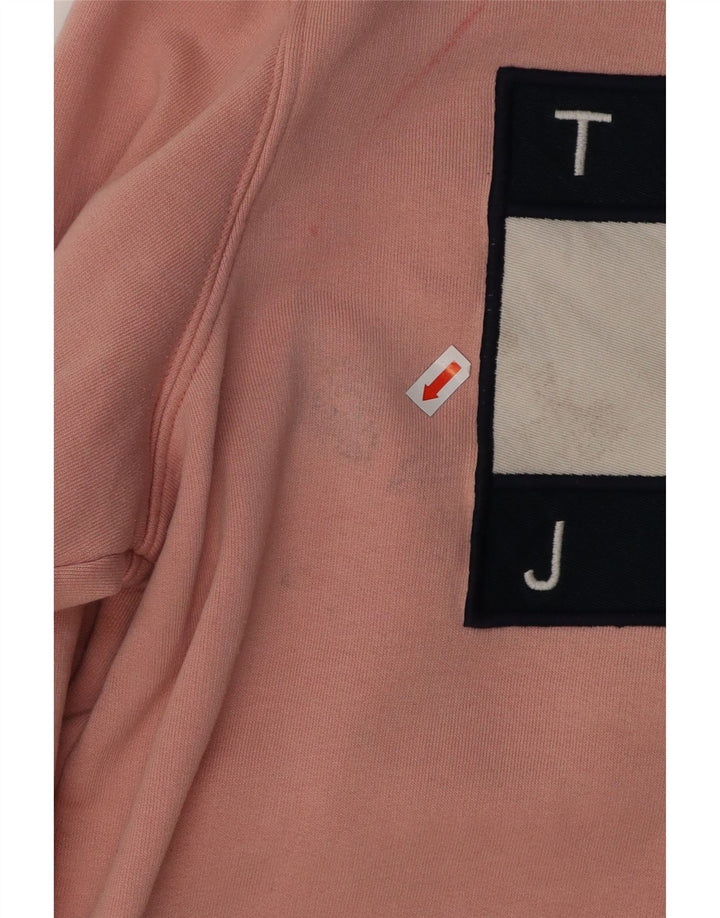 TOMMY HILFIGER Grafisk sweatshirttrøje til kvinder UK 14 Medium Pink Bomuld