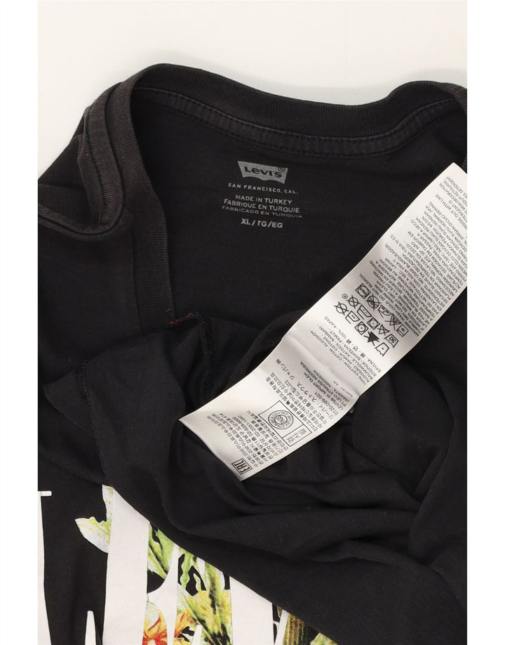 Levi's Herre grafisk T-shirt top XL sort bomuld
