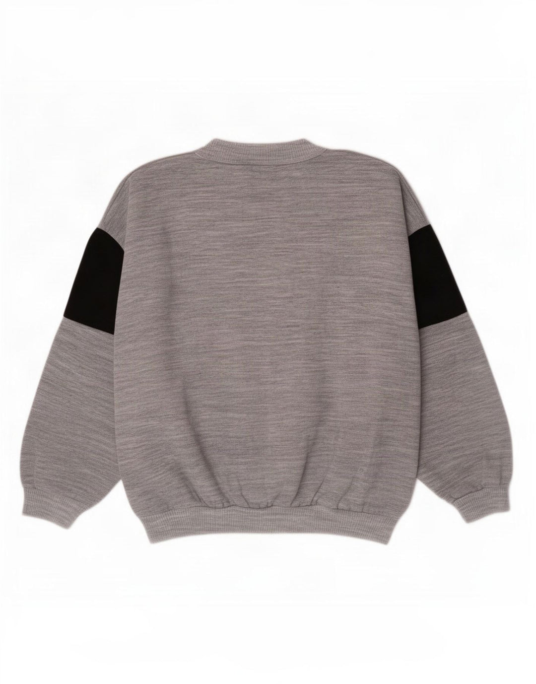 Vintage Dame grafisk sweatshirt Jumper UK 14 Medium Grey Colourblock