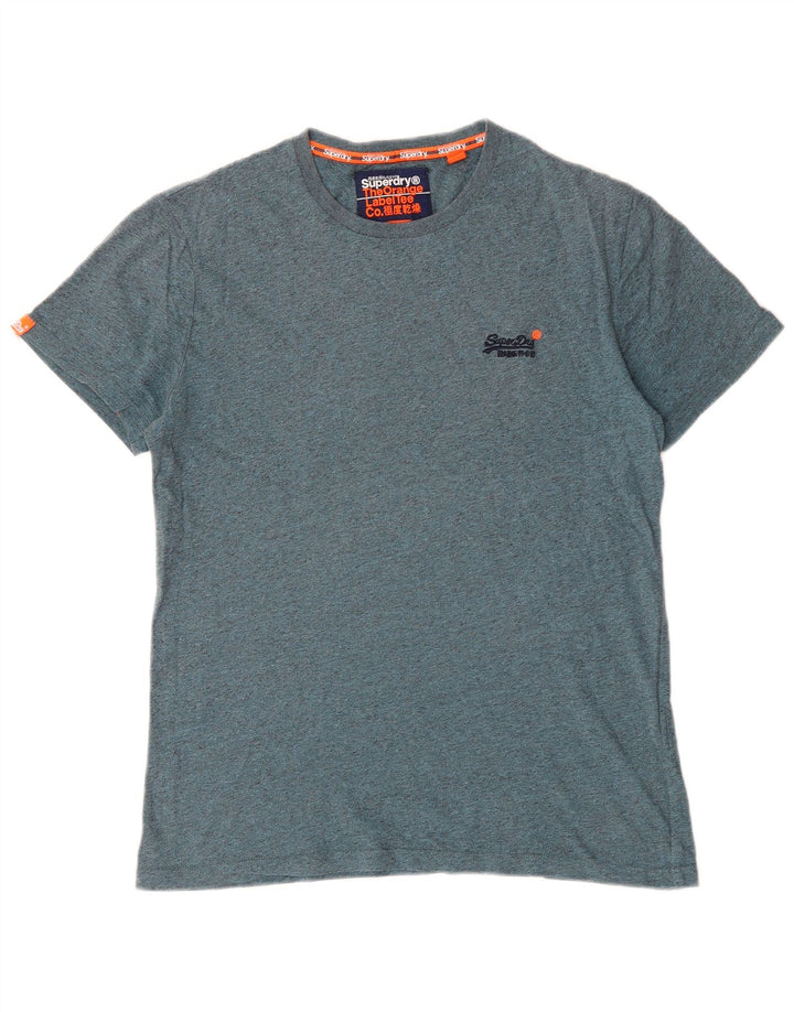 Superdry T-shirt top til mænd, stor blå flækket