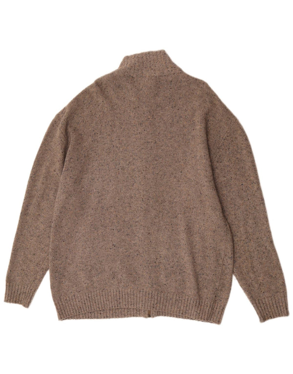 Aran Sweater Market Herre Cardigan Sweater XL Grå Flecked New Wool