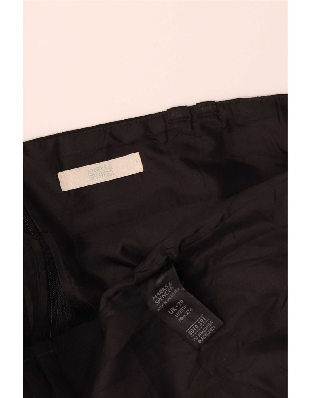 Marks & Spencer Pencil Nederdel til kvinder UK 20 2XL W40 Sort Polyester