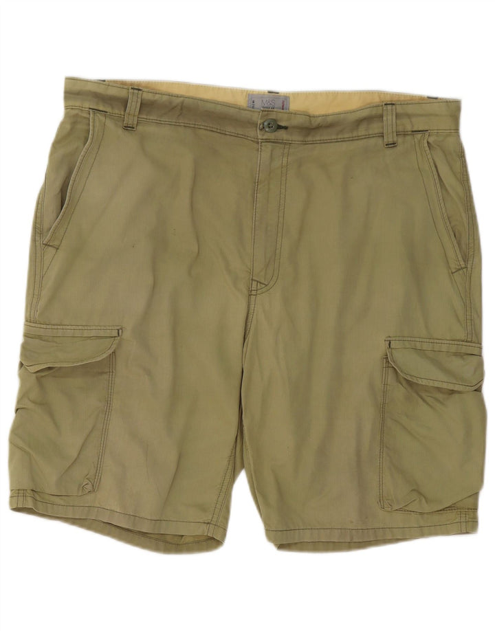 Marks & Spencer Herre Regular Cargo Shorts W38 XL Khaki Cotton