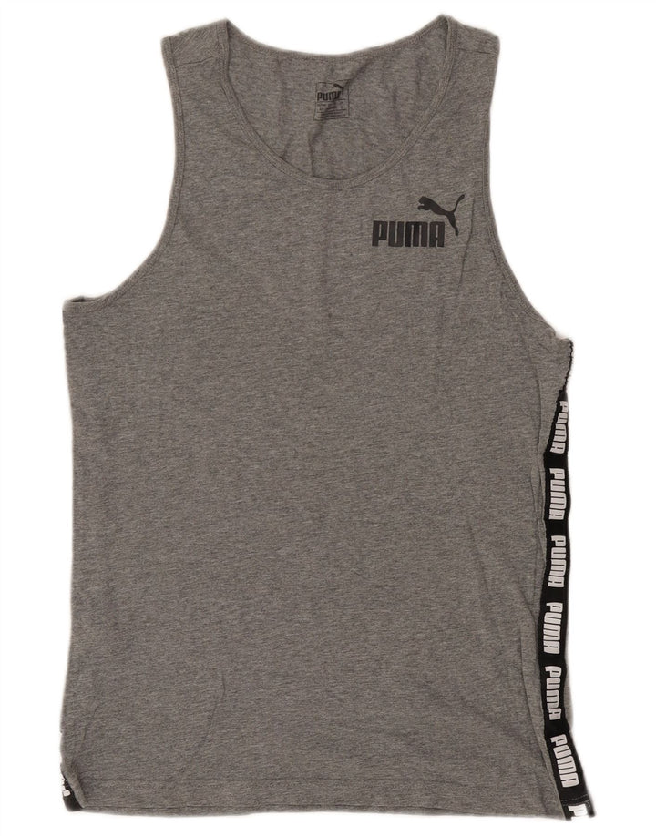 Puma Herre Grafisk Vest Top Lille Grå Colourblock Bomuld