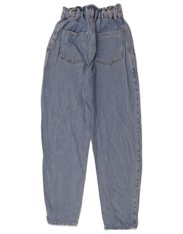 Zara Kvinder Højtaljede tilspidsede Jeans EU 32 2XS W22 L26 Blå Bomuld