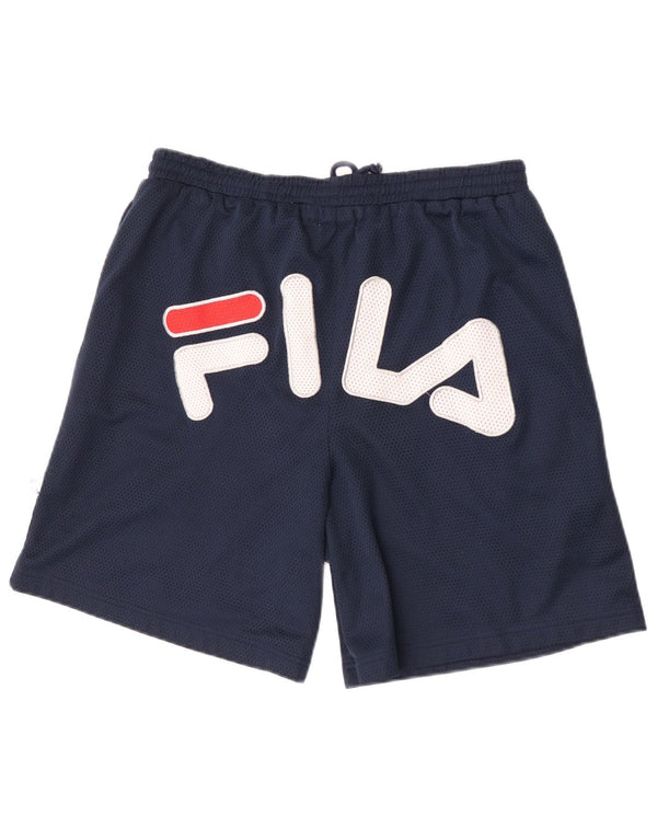 Fila Herre grafiske sportsshorts XL W38 L6 Marineblå polyester