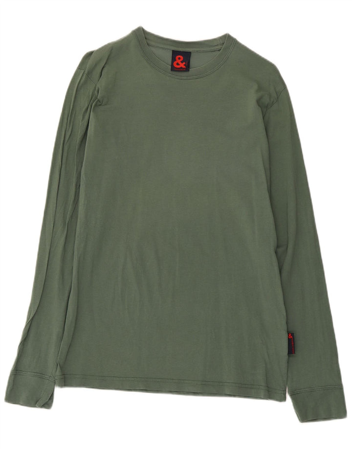 Dolce & Gabbana Dame Top Langærmet IT 48 XL Khaki Bomuld