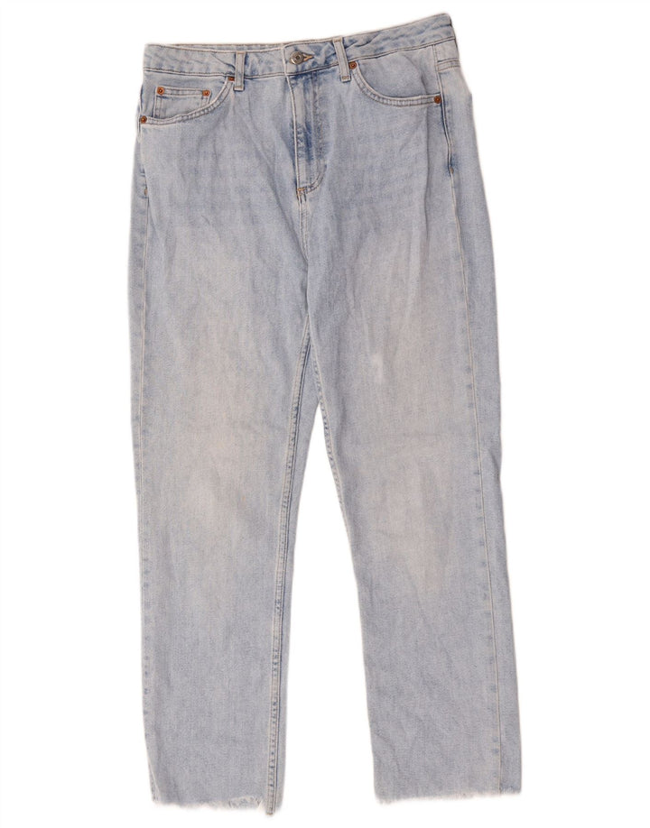 Topshop Dame Straight Jeans W32 L27 Blå Bomuld