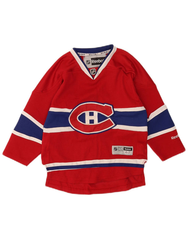 Reebok Boys Montreal Canadiens grafisk T-shirt top 4-5 år rød