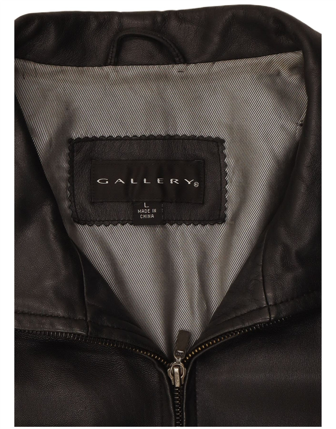 GALLERY Womens Leather Jacket UK 16 Large Black Leather