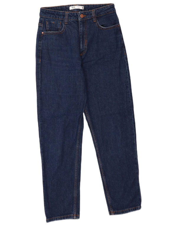 Zara Womens High Rise Tapered Jeans EU 38 Small W28 L27 Blue Cotton