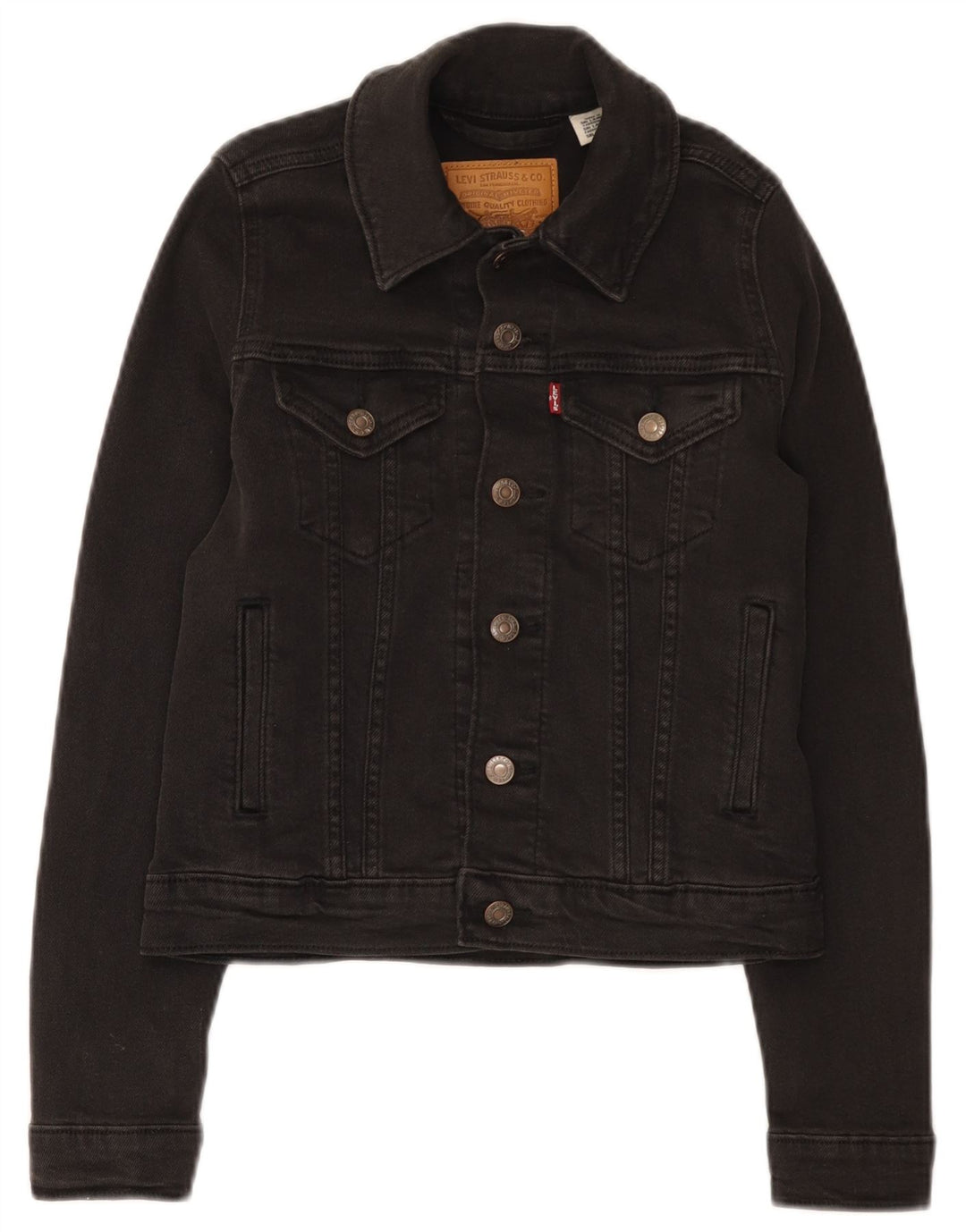 Levi's Womens Crop denimjakke UK 2 2XS Sort bomuld
