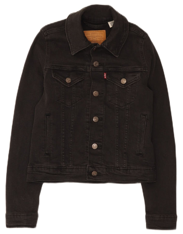 Levi's Womens Crop denimjakke UK 2 2XS Sort bomuld