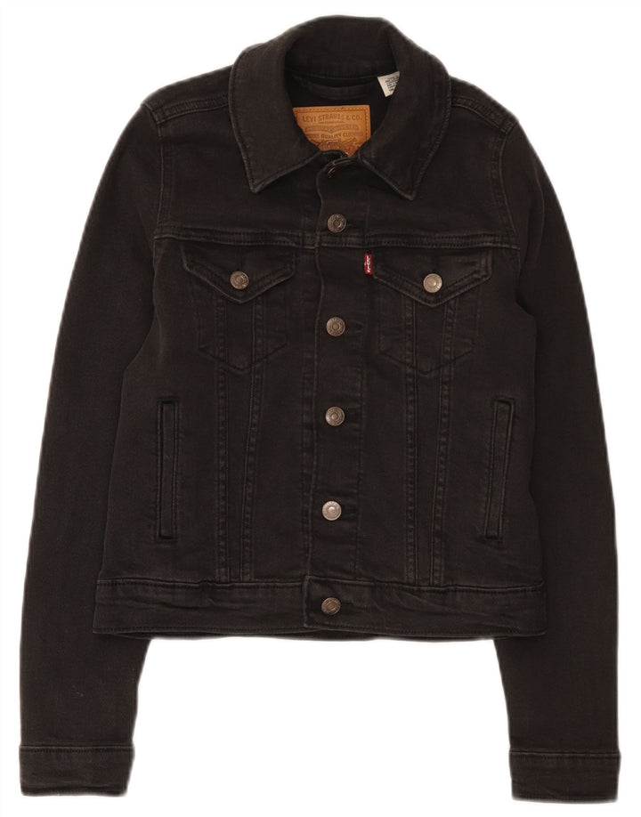 Levi's Womens Crop denimjakke UK 2 2XS Sort bomuld
