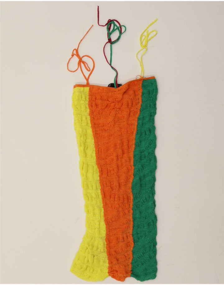 Zara Womens Knit Sundress UK 10 Small Multicolor Colourblock Linen