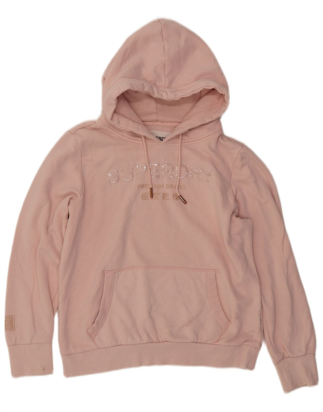 SUPERDRY Grafisk hættetrøje til kvinder UK 16 Large Pink Bomuld