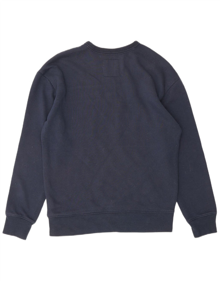 HOLLISTER Mens Graphic Sweatshirt Jumper Small Navy Blue Colourblock