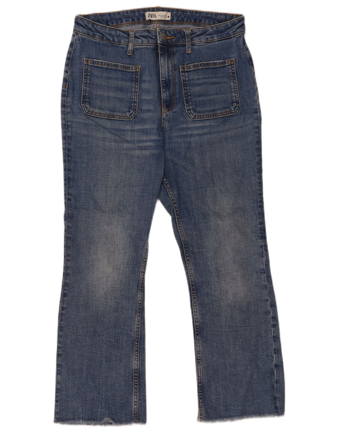 ZARA Straight Jeans til kvinder EU 42 Large W32 L27 Blå Bomuld