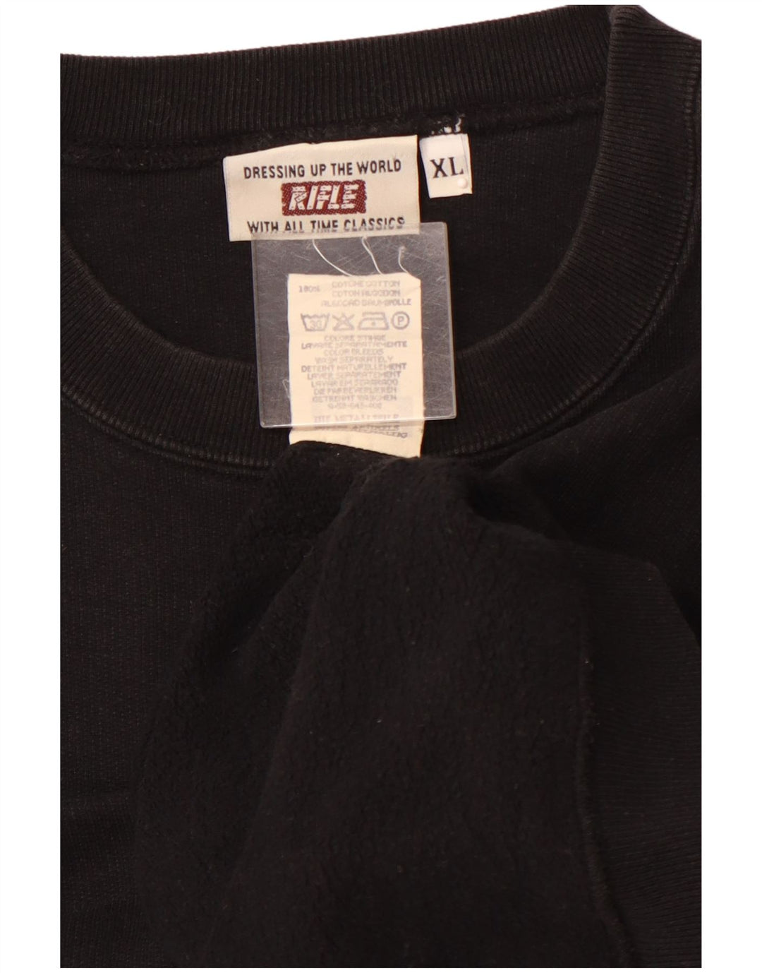 RIFLE Herre Sweatshirt Jumper XL Sort Bomuld