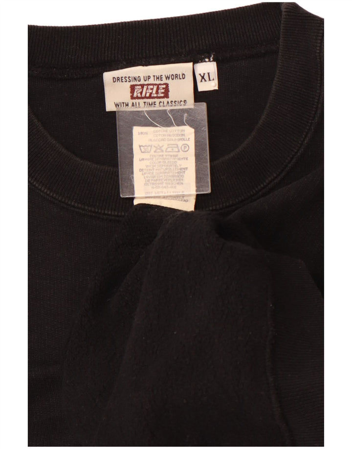 RIFLE Herre Sweatshirt Jumper XL Sort Bomuld