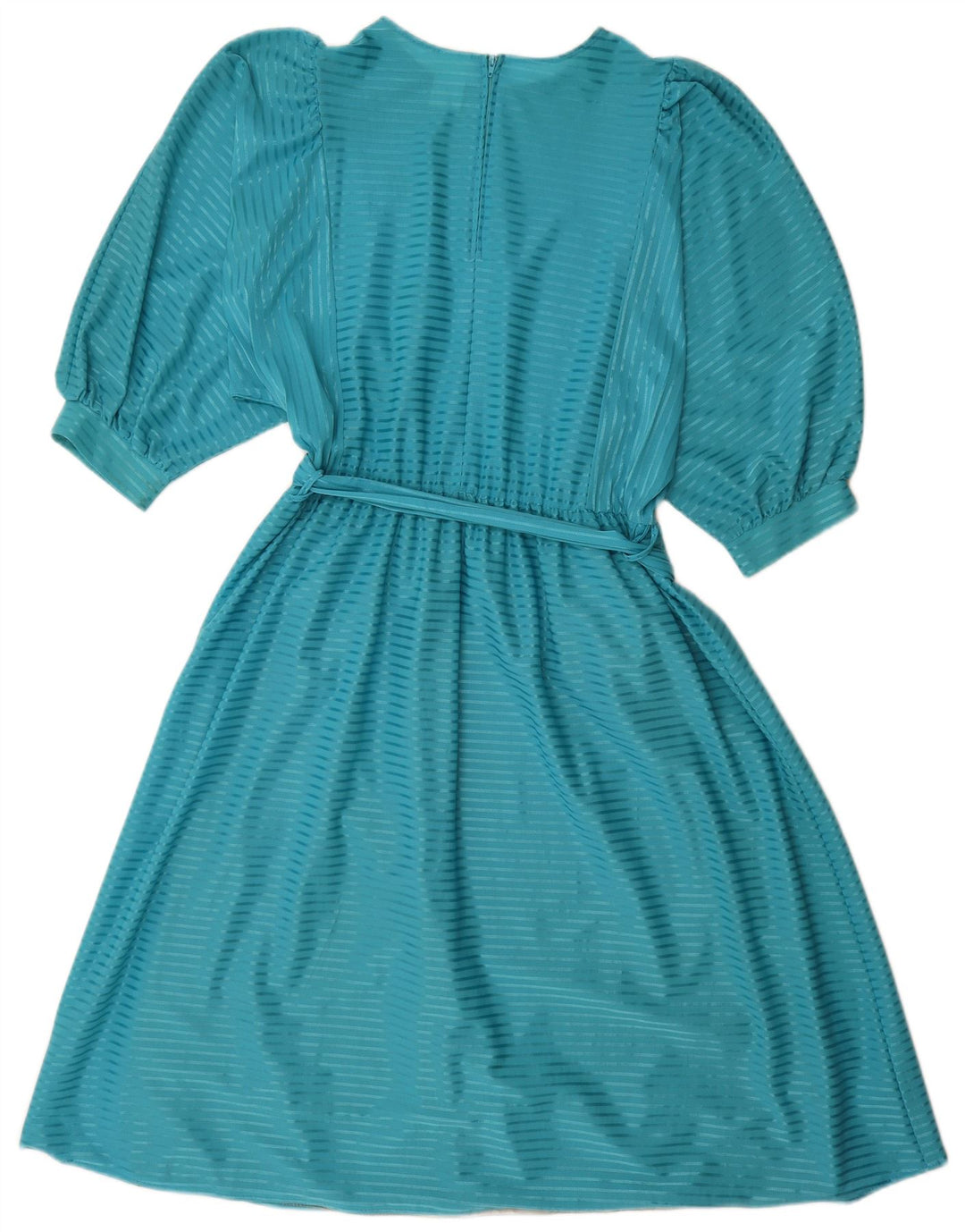 Vintage A-line kjole til kvinder EU 38 mellemblå stribet polyester