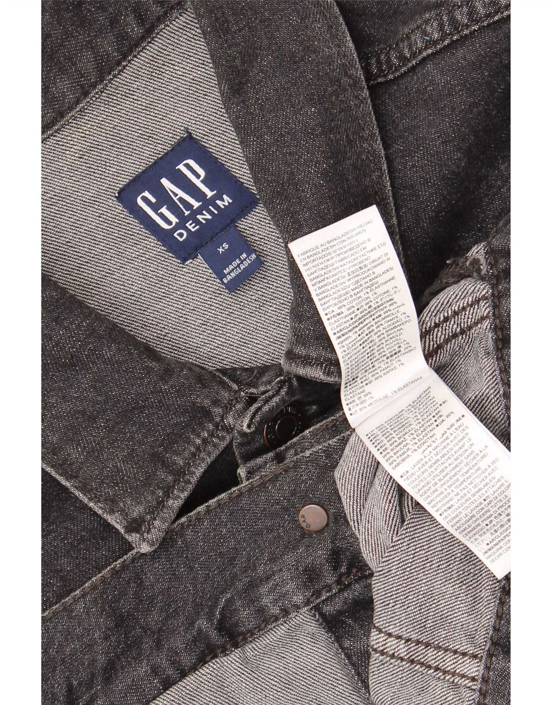Gap Herre denimjakke UK 34 XS Grå Bomuld