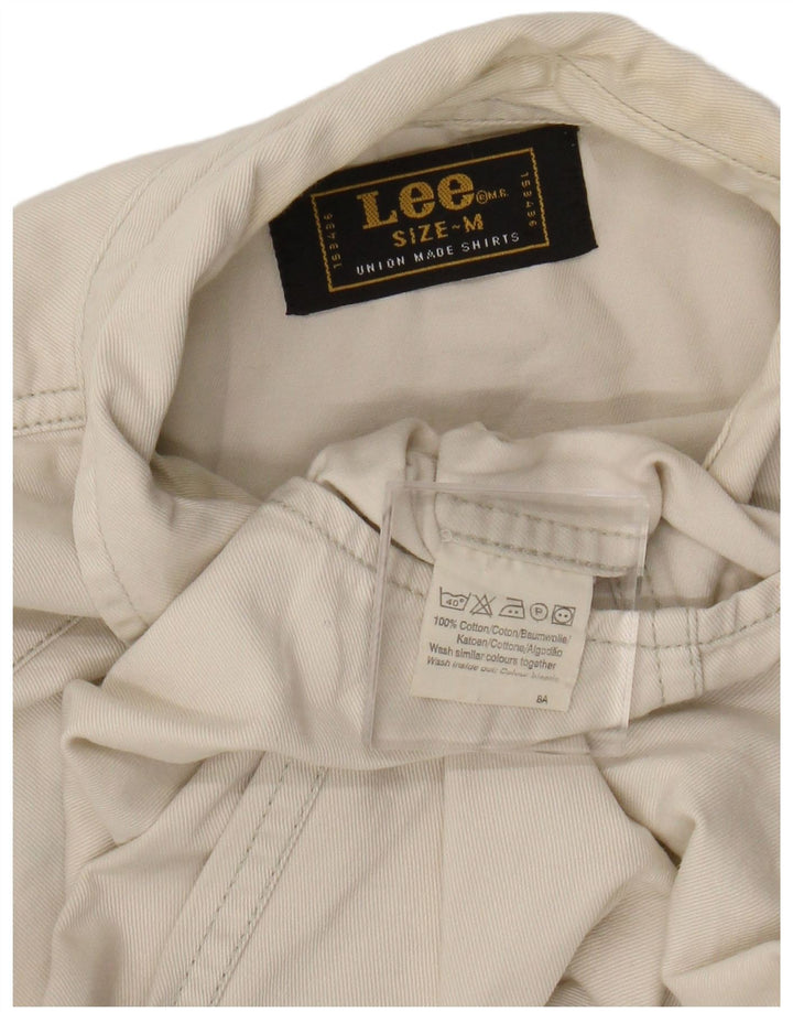 Lee Western skjorte til mænd Medium Off White Bomuld