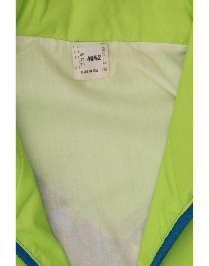 Vintage kvinders abstrakt mønster regnjakke IT 40/42 Medium Blue