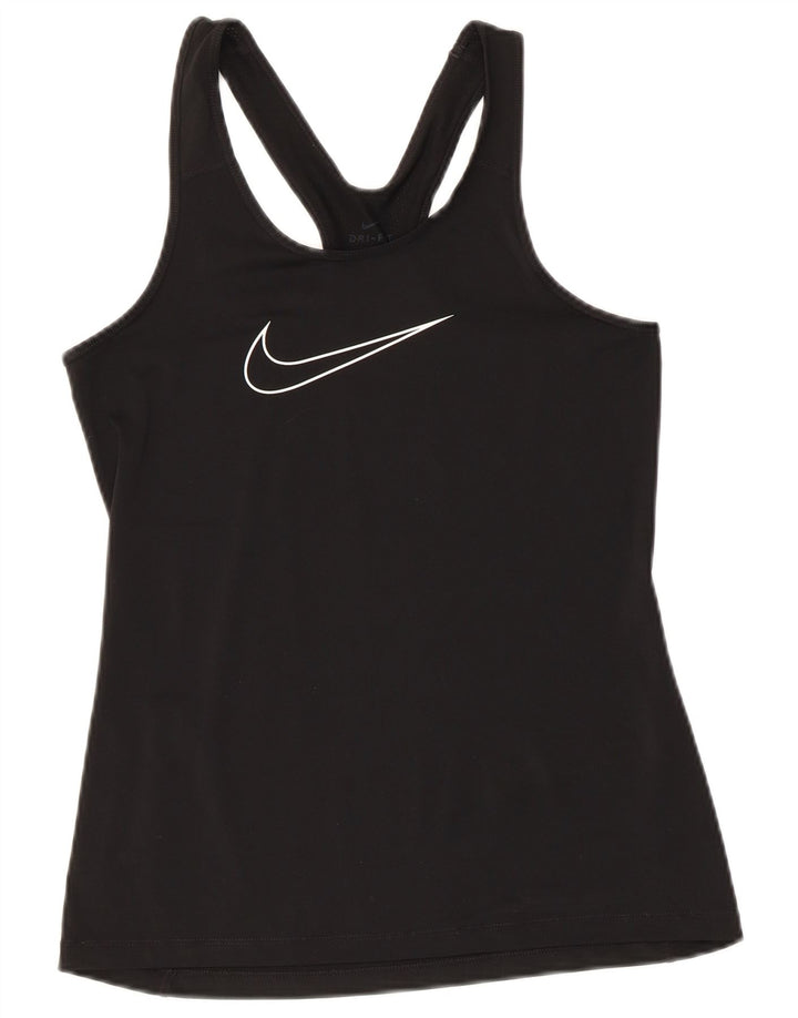 Nike Dame Grafisk Vest Top UK 10 Small Black Polyester