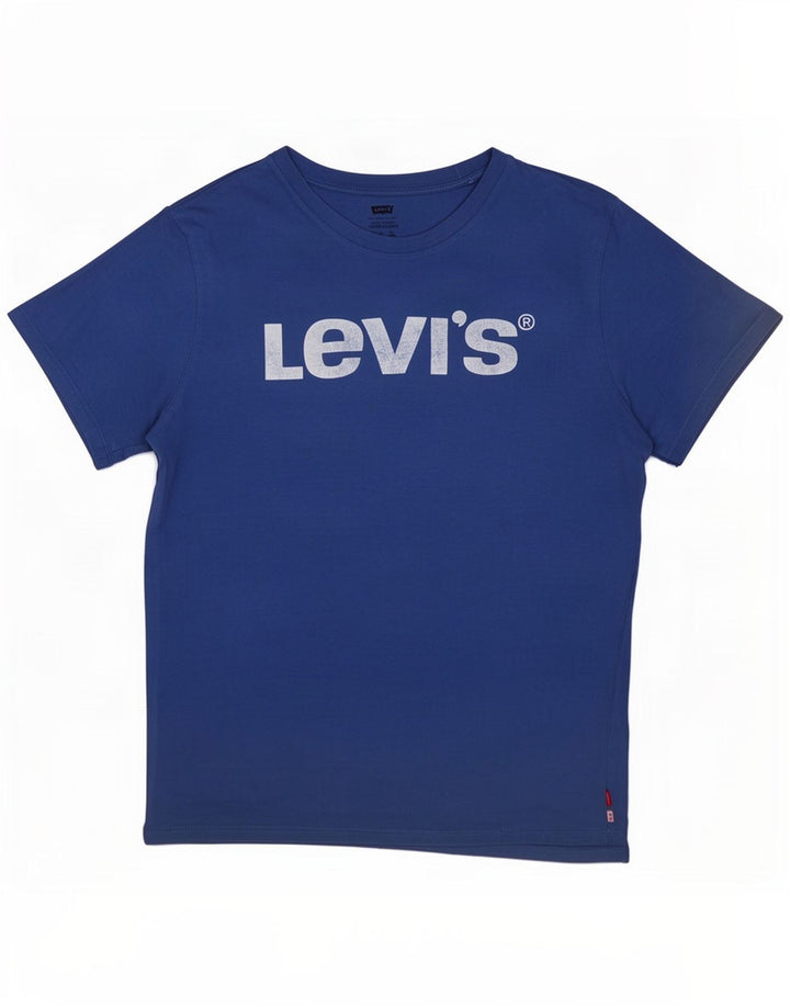 Levi's Herre grafisk T-shirt top mellemblå bomuld