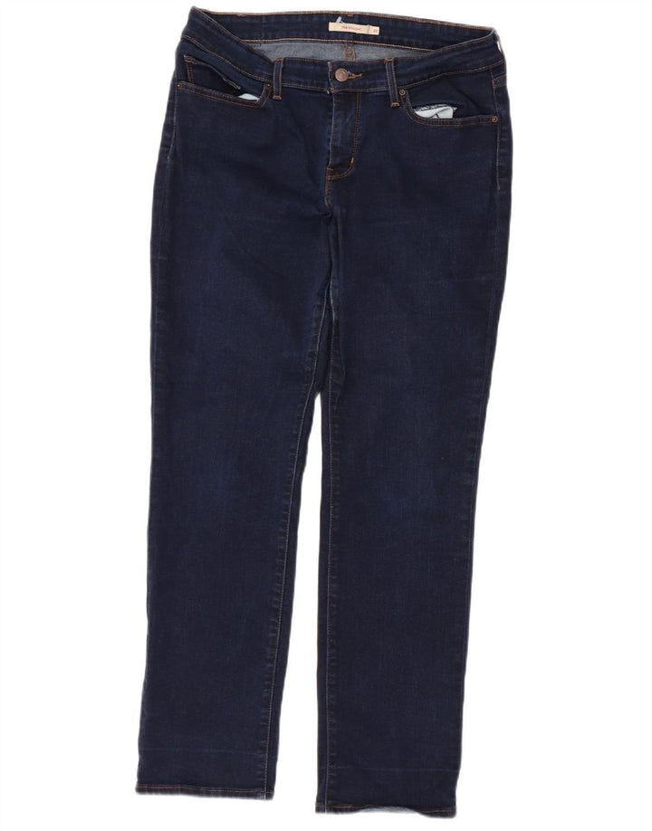 LEVI'S Dame 714 Straight Jeans W32 L28 Marineblå Bomuld