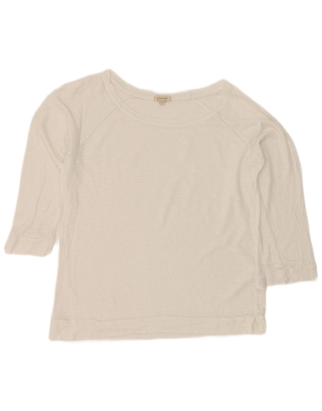 Jigsaw Dame Top 3/4 ærme UK 10 Small White Linen