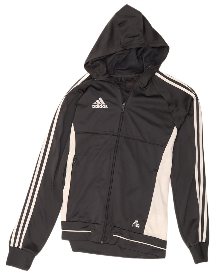 Adidas Hættetrøje med lynlås til mænd, lille grå Colourblock Polyester