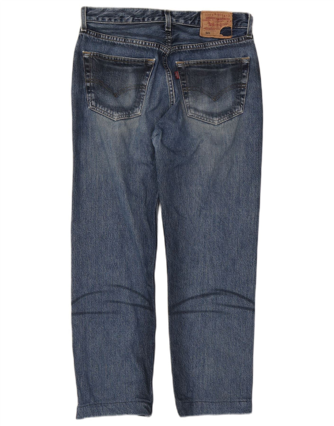 Levi's Herre 501 Cropped Straight Jeans W28 L25 Blå Bomuld