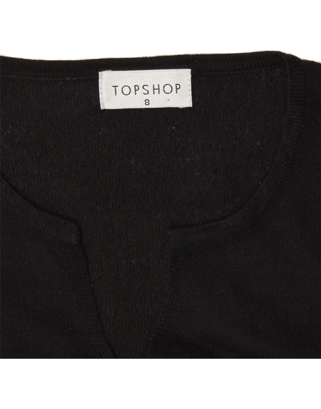 TOPSHOP Womens Top 3/4 Sleeve UK 8 Small Black Vintage Topshop and Second-Hand Topshop from Messina Hembry 