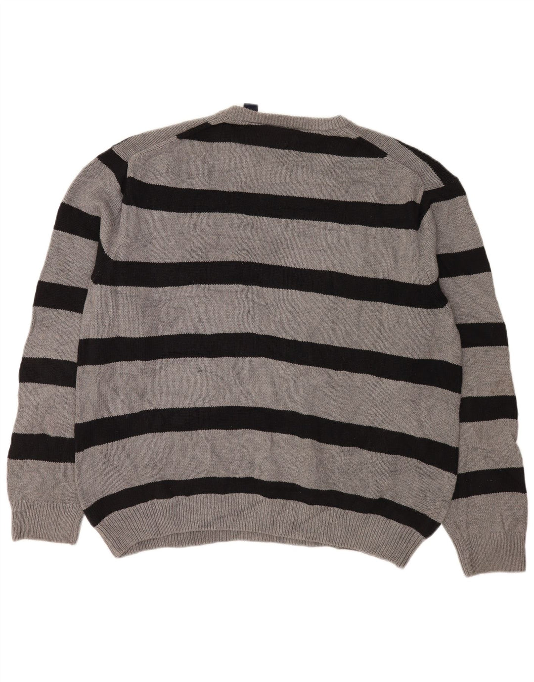 Chaps Herre rund hals sweater 2XL grå stribet bomuld