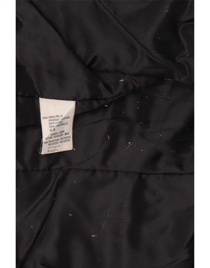 Vintage dame læder racerjakke IT 42 medium brun