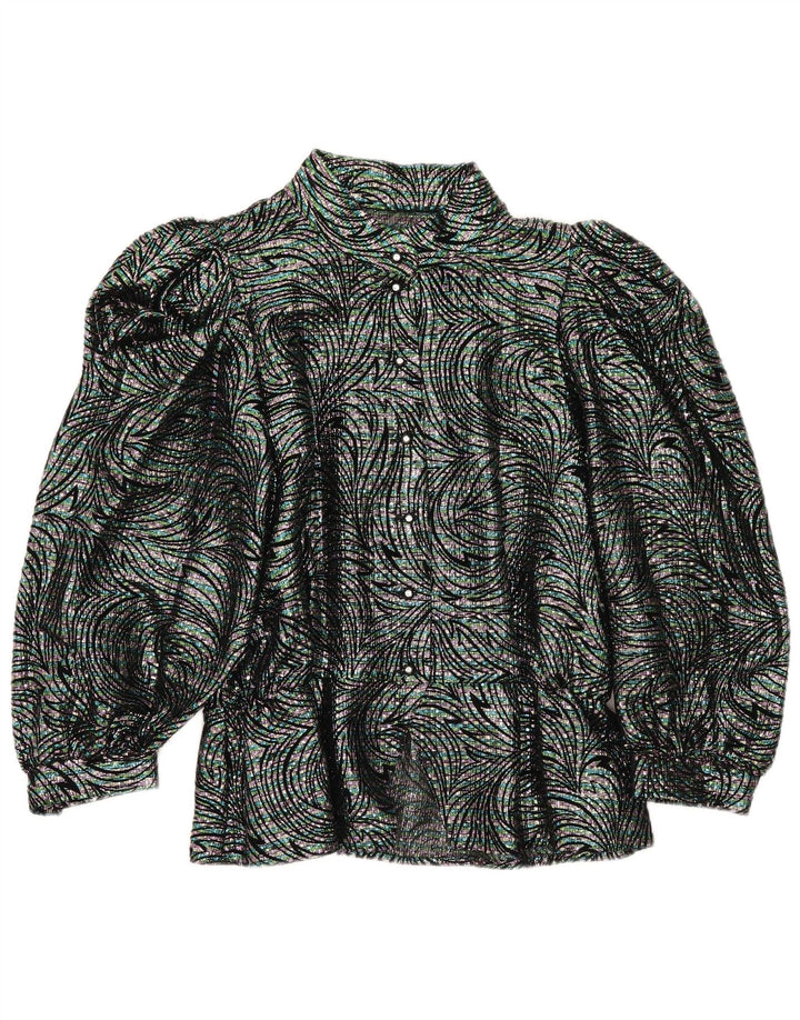 Vintage dameskjorte bluse IT 42 Medium Flerfarvet Geometrisk