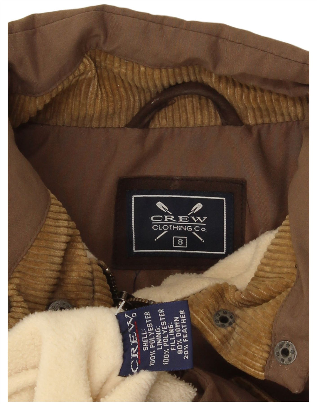 Crew Clothing Dame Polstret Gilet UK 8 Small Brown Polyester