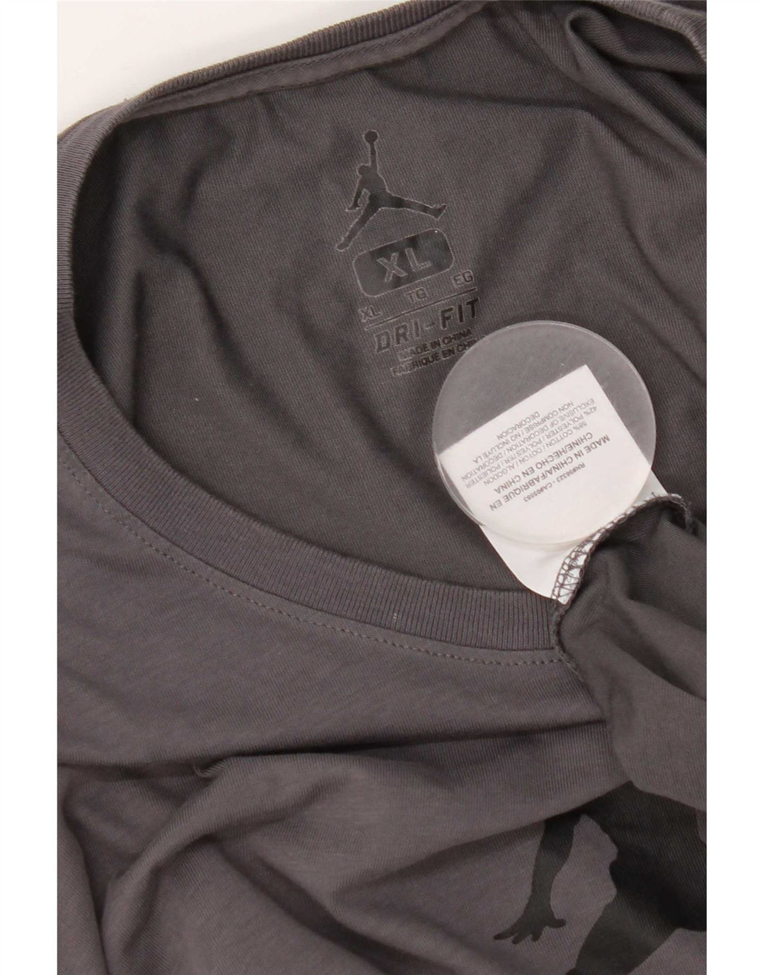 Jordan Herre Dri Fit Grafisk Top Langærmet XL Grå Bomuld
