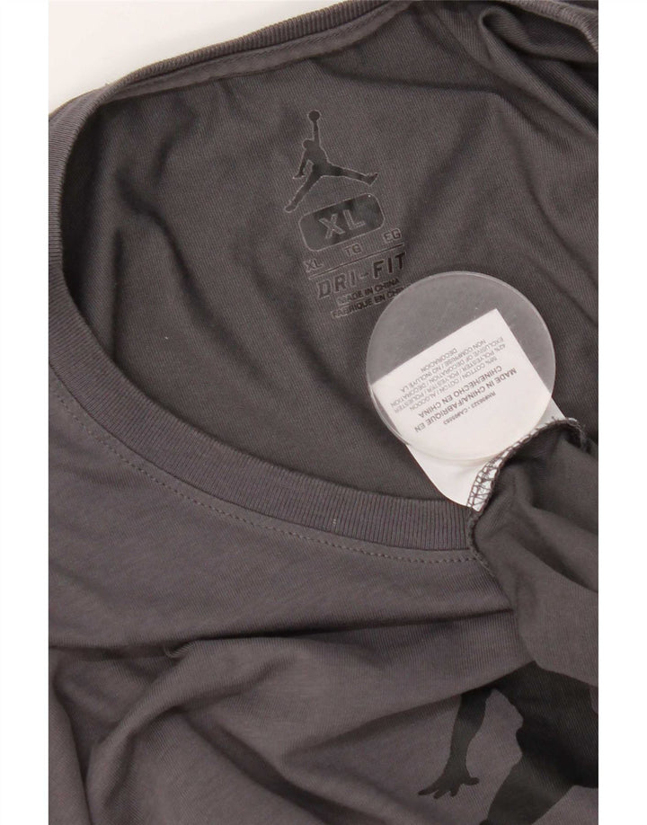 Jordan Herre Dri Fit Grafisk Top Langærmet XL Grå Bomuld