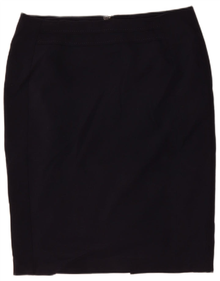 Marks & Spencer Pencil Nederdel til kvinder UK 14 Large W34 Navy Blue Polyester