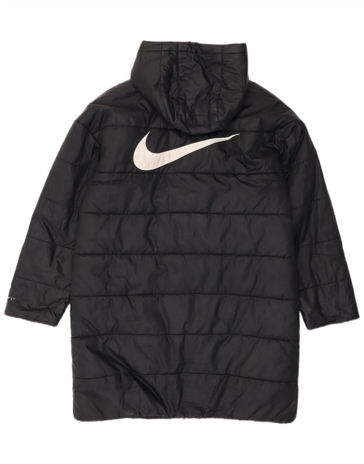 Nike Dame Therma-Fit grafisk, polstret hættejakke UK 14 Medium Sort