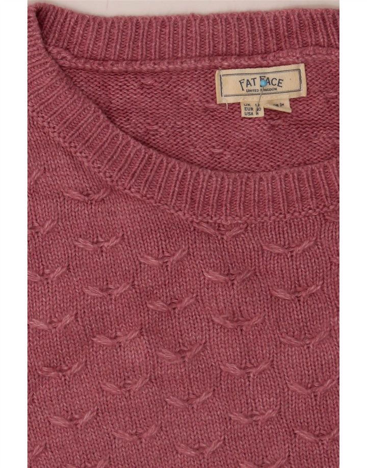 FAT FACE Womens Boat Neck Jumper Sweater UK 12 Medium Pink Viscose Vintage Fat Face and Second-Hand Fat Face from Messina Hembry 