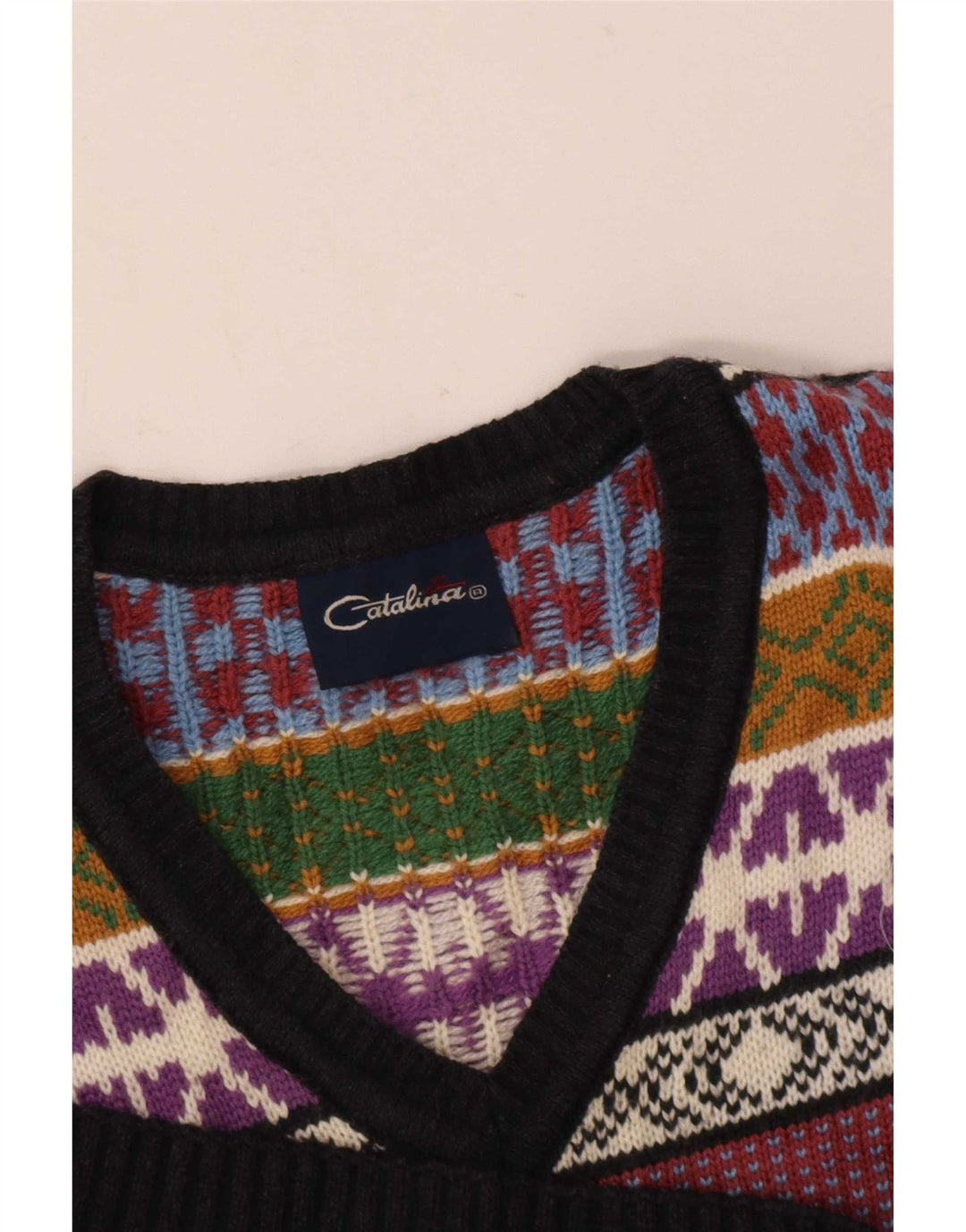 Catalina Herre V-hals sweater Små flerfarvet geometrisk