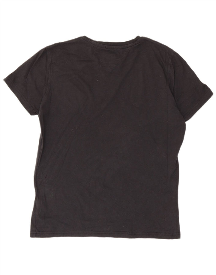 Tommy Hilfiger Herre T-Shirt Top Medium Sort Bomuld