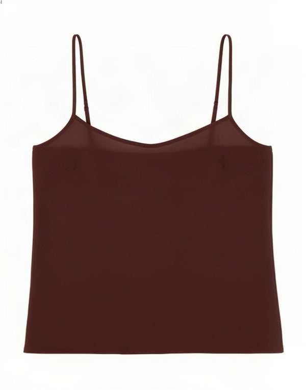 Monsoon Dame Se Through Crop Cami Top UK 12 Medium Brun Silke