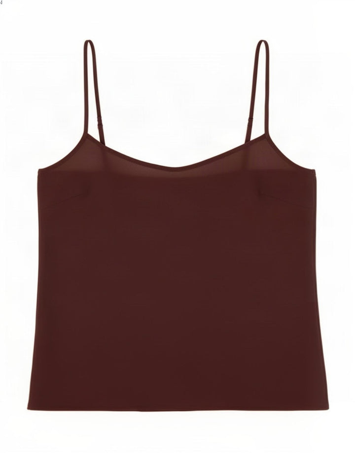Monsoon Dame Se Through Crop Cami Top UK 12 Medium Brun Silke