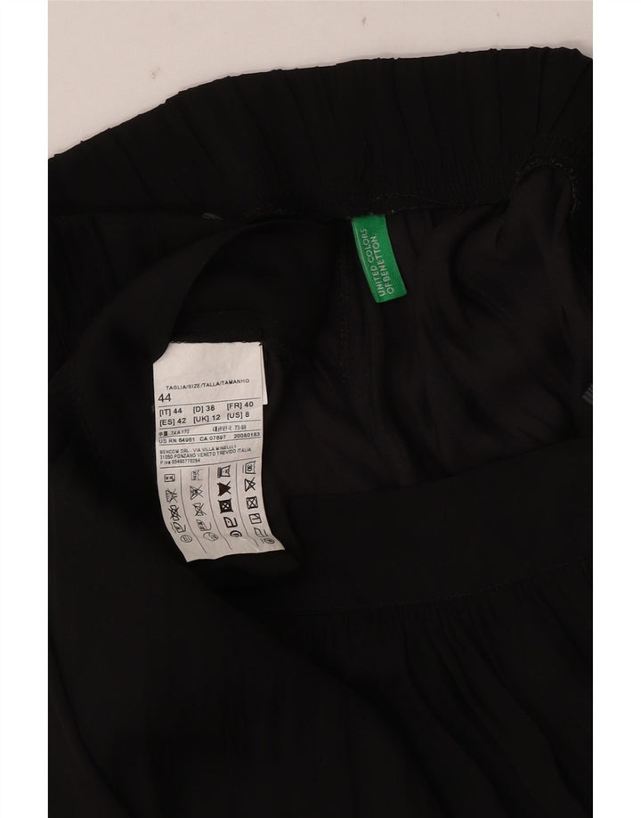 Benetton Dame Pegged Chino Bukser UK 12 Medium W34 L26 Sort Polyester