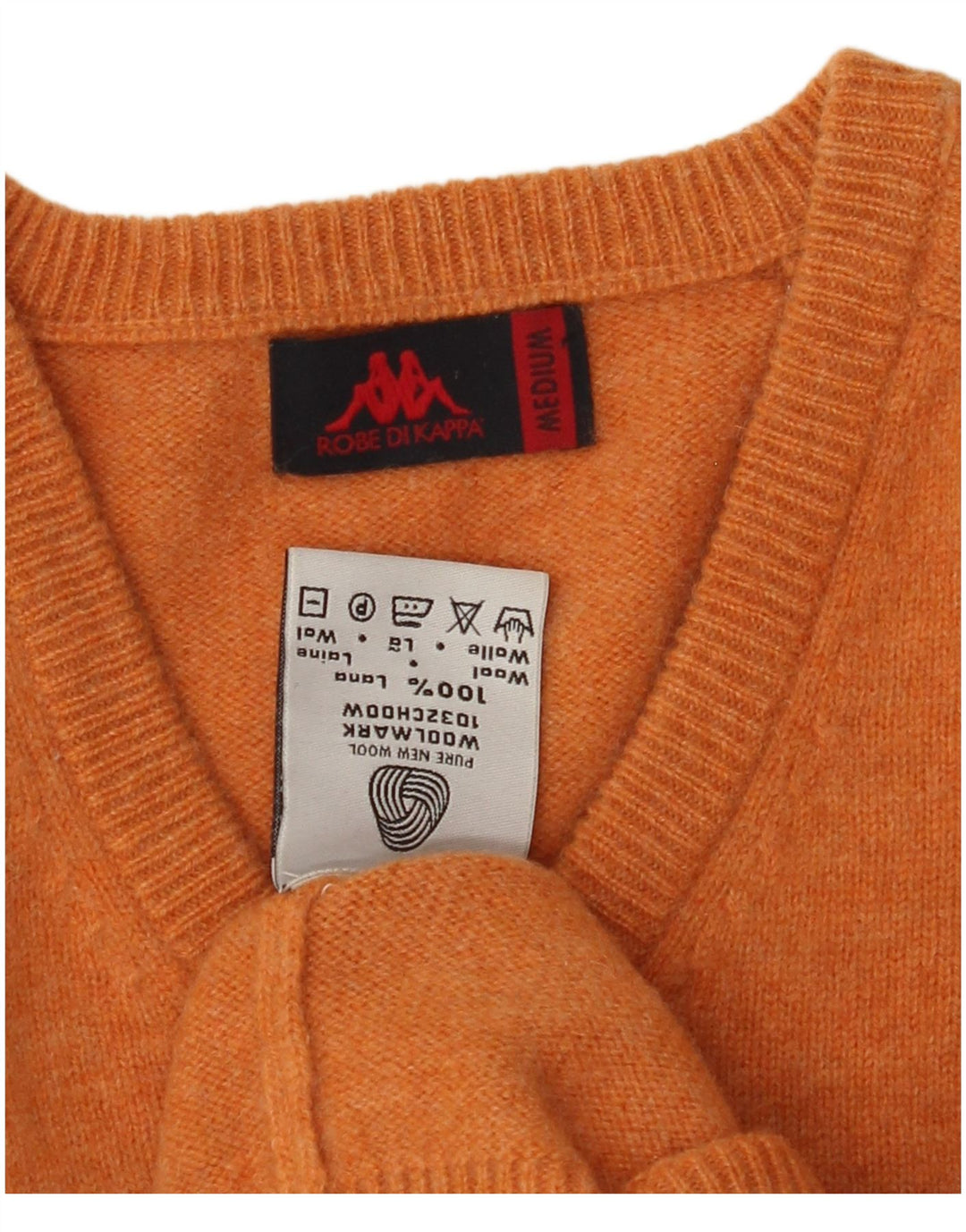 KAPPA Herre V-hals sweater Medium Orange Uld